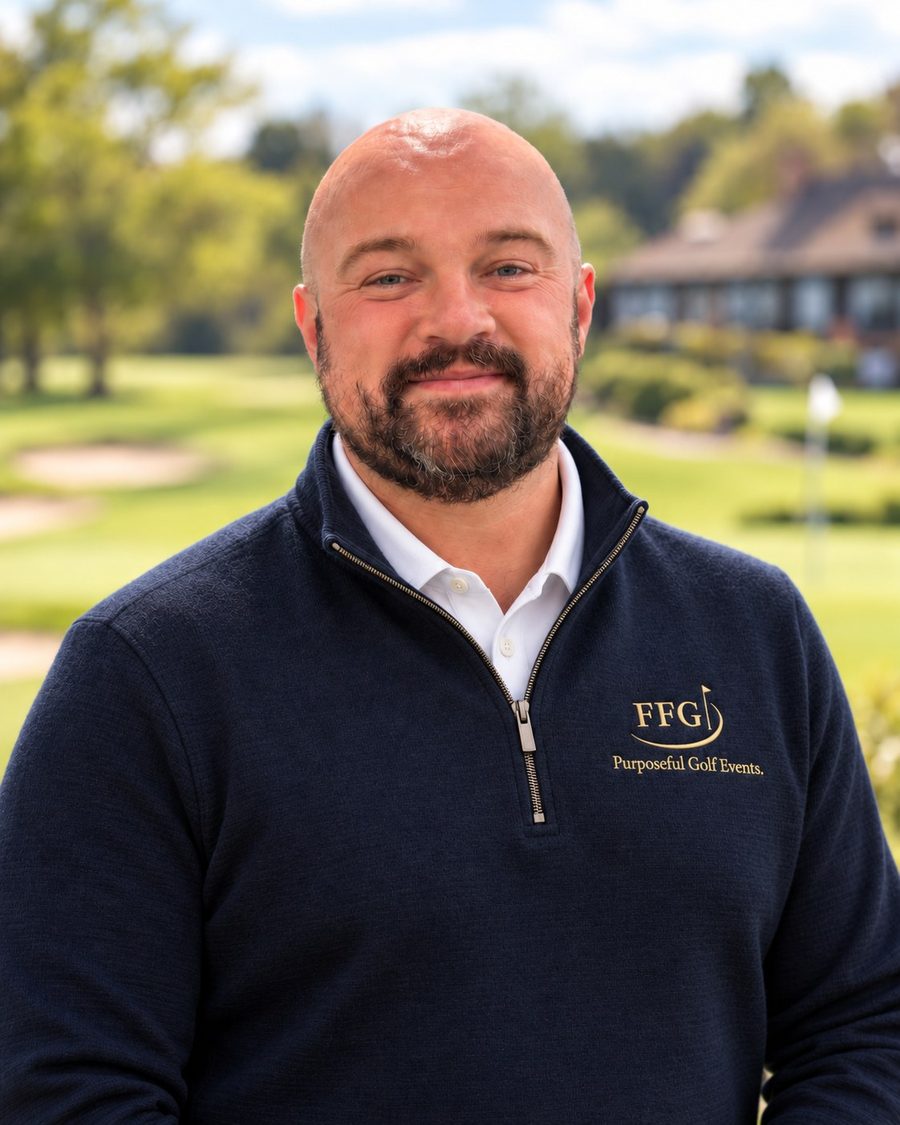 Ben Findon, founder of Fairways For Good, on a golf course